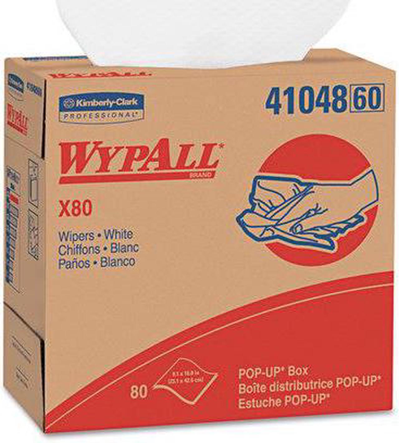 Alt view image 2 of 11 - Kimberly-Clark Professional KCC41048 WYPALL X80 Wipers, 9.13" x 16.80", White, POP-UP Box