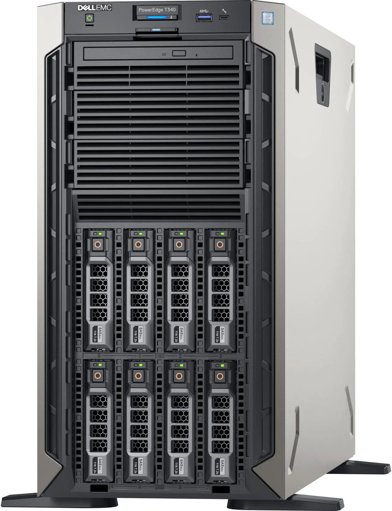 Alt view image 4 of 13 - Dell EMC PowerEdge T340 5U Tower Server 1 x Xeon E-2234 8GB 1T B 1TB HDD ATA XDX41
