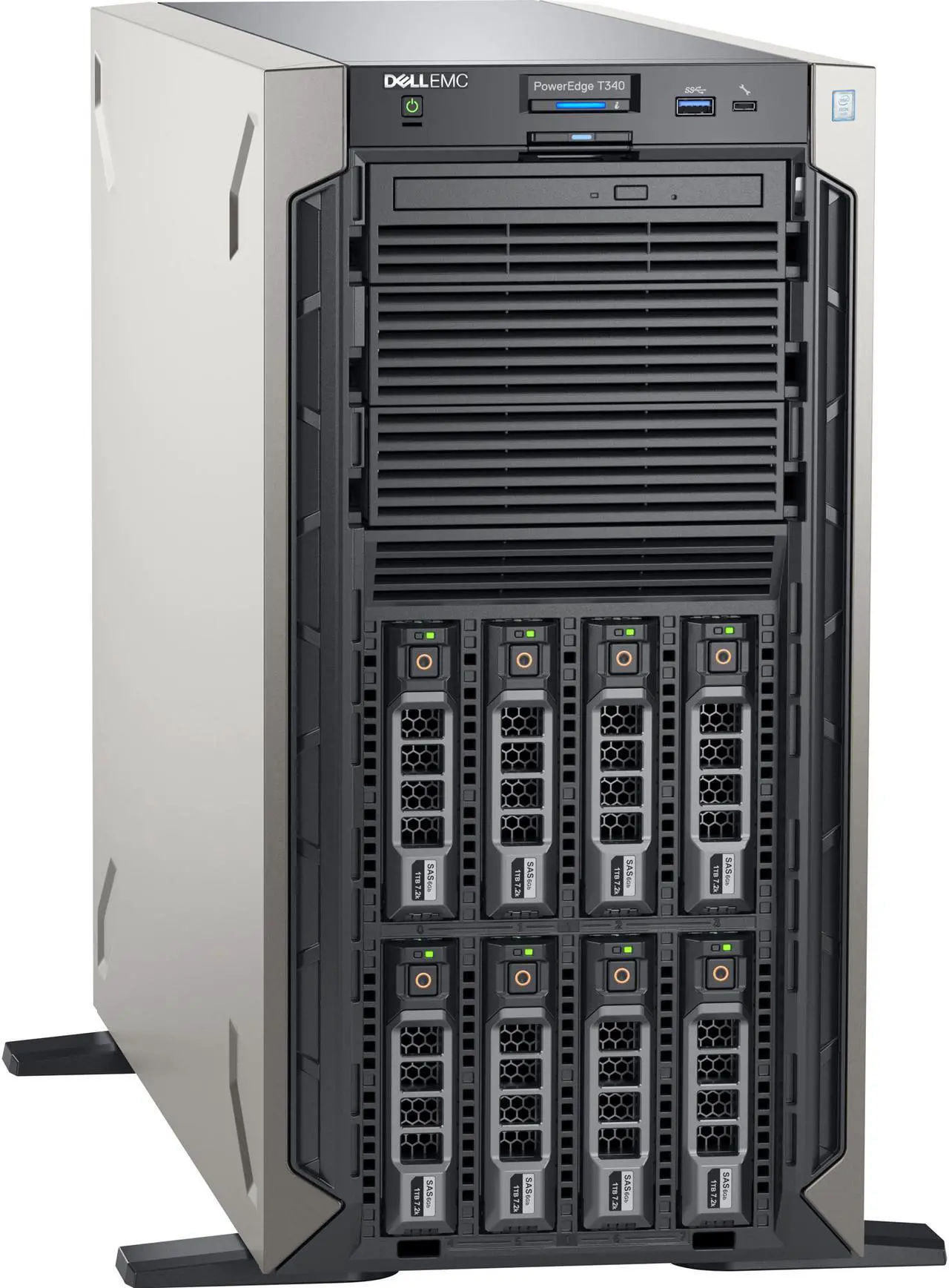 Alt view image 6 of 13 - Dell EMC PowerEdge T340 5U Tower Server 1 x Xeon E-2234 8GB 1T B 1TB HDD ATA XDX41