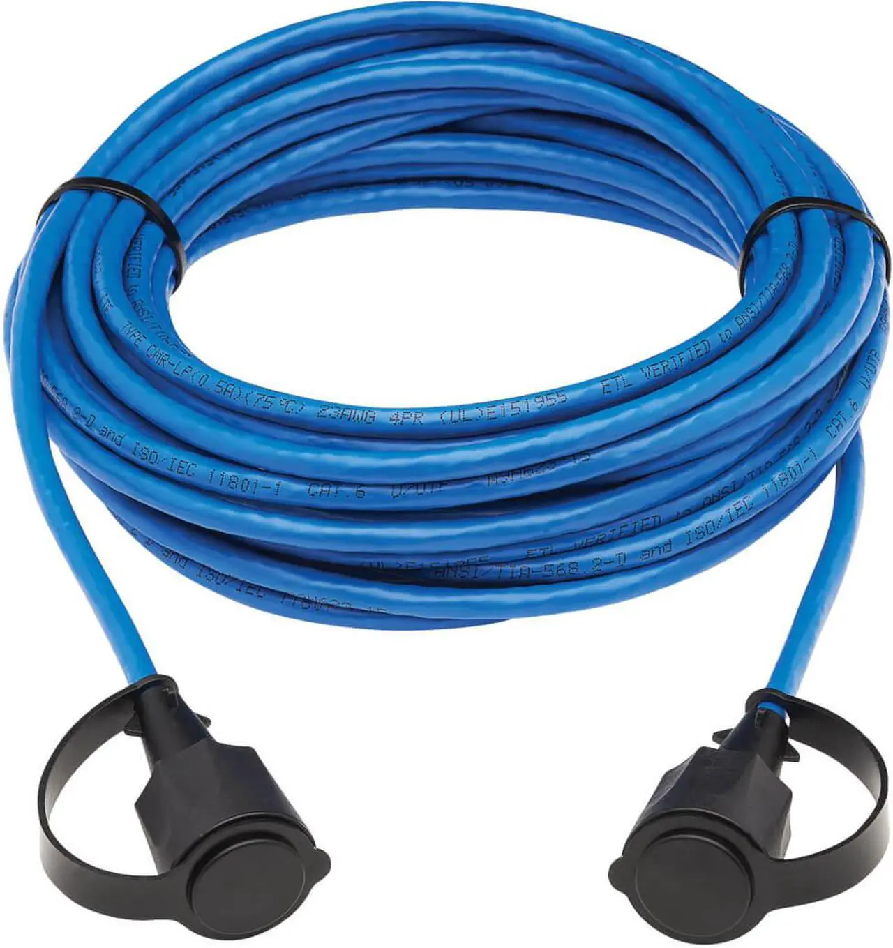 Main image of TRIPP LITE N200P-033BL-IND 33 ft. Cat 6 Blue Industrial Cat6 UTP Ethernet Cable (RJ45 M/M), 100W PoE, CMR-LP, IP68