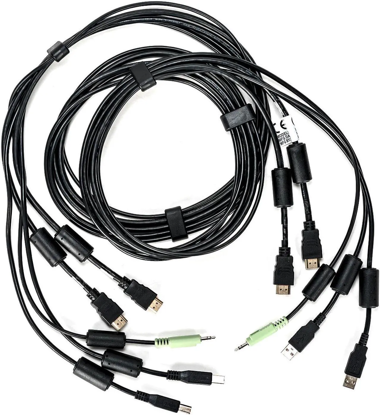 Alt view image 2 of 3 - Vertiv Avocent USB Keyboard and Mouse, Dual HDMI and Audio Cable, 6 ft. for Vertiv Avocent SV and SC Series Switches