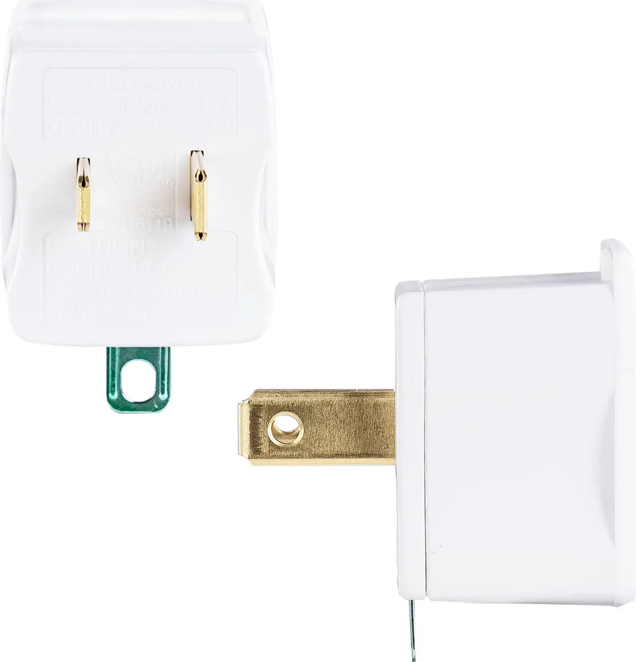 Alt view image 2 of 10 - CyberPower GT1W2PK Power Plug - NEMA 1-15P - 125 V AC / 15 A - White