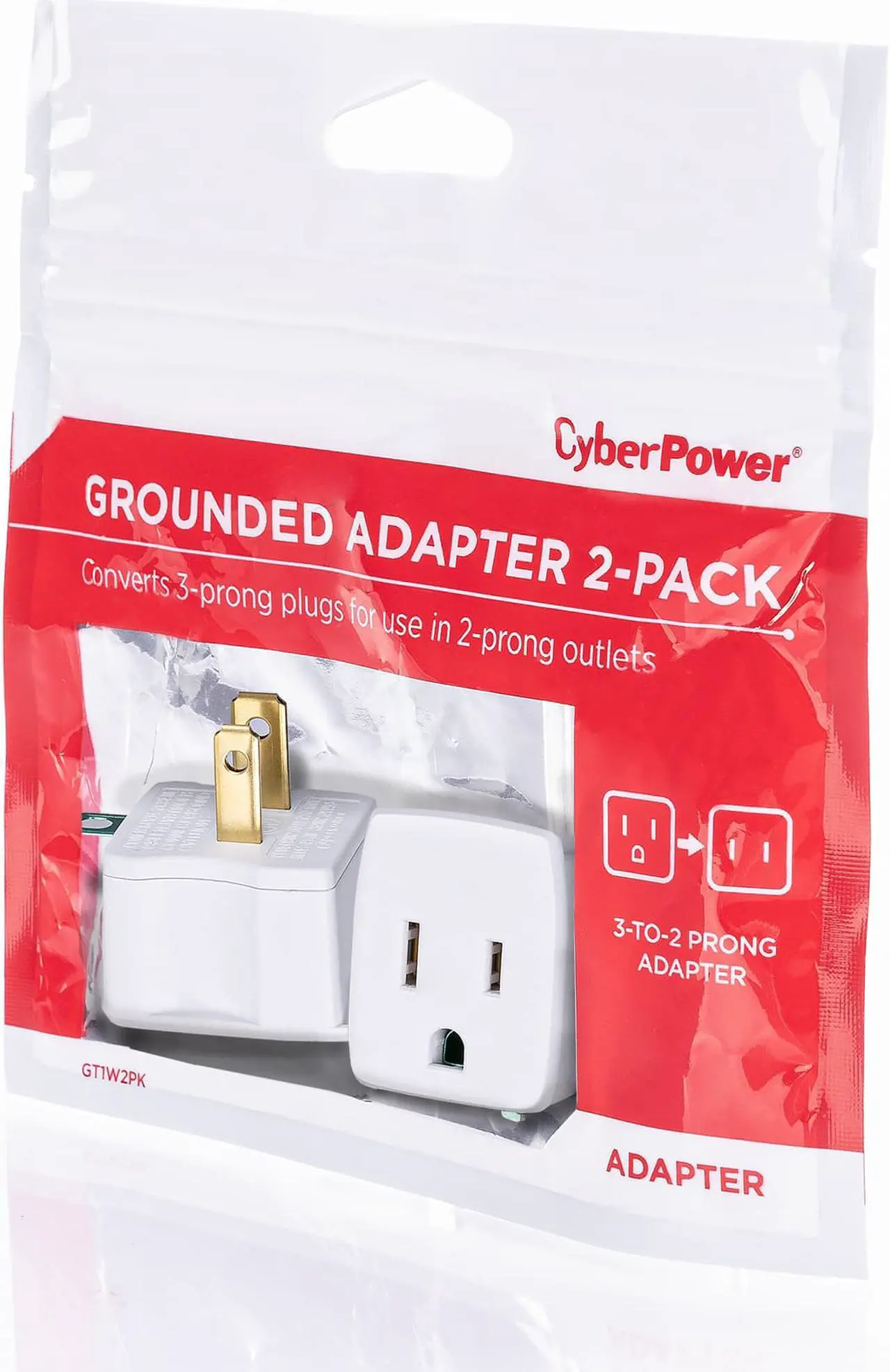 Alt view image 4 of 10 - CyberPower GT1W2PK Power Plug - NEMA 1-15P - 125 V AC / 15 A - White