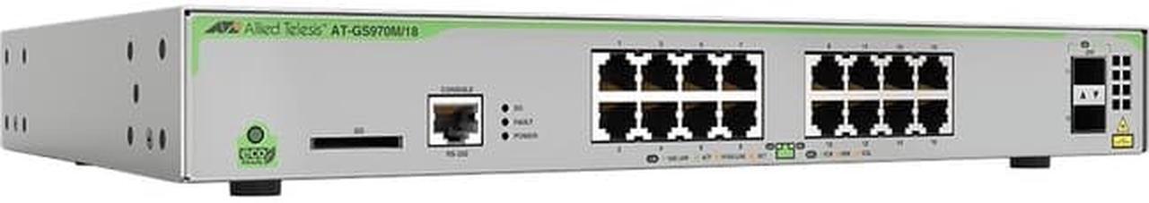 Main image of Allied Telesis CentreCOM AT-GS970M/18 Layer 3 Switch - 16 Ports - Manageable - 3 Layer Supported -