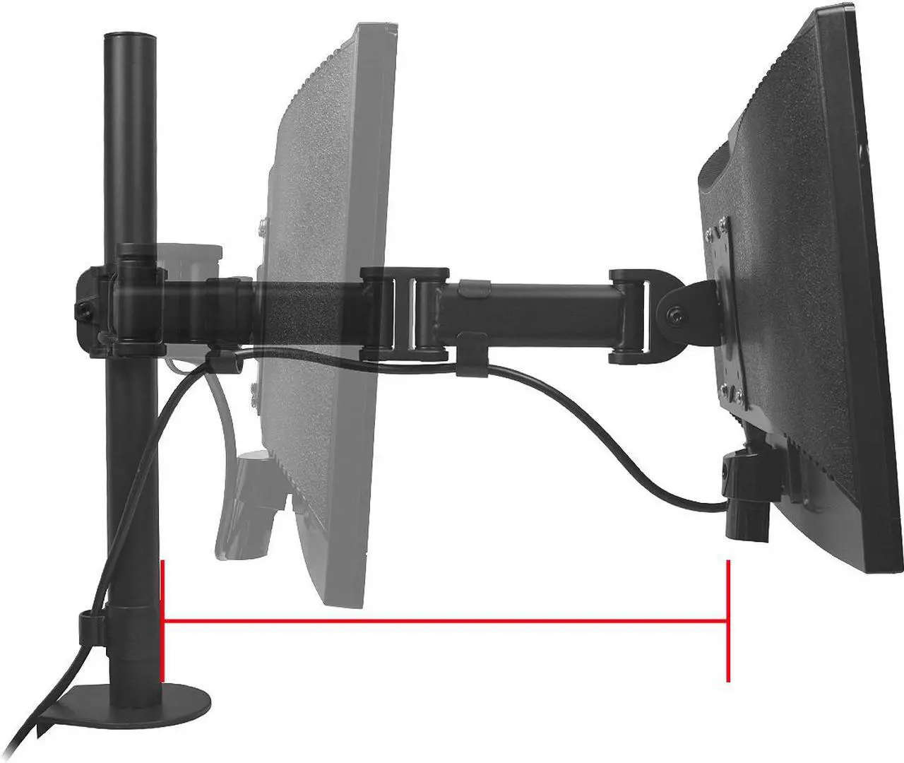 Alt view image 7 of 11 - SIIG Dual Monitor Articulating Desk Mount 13" to 27" CEMT1822S1