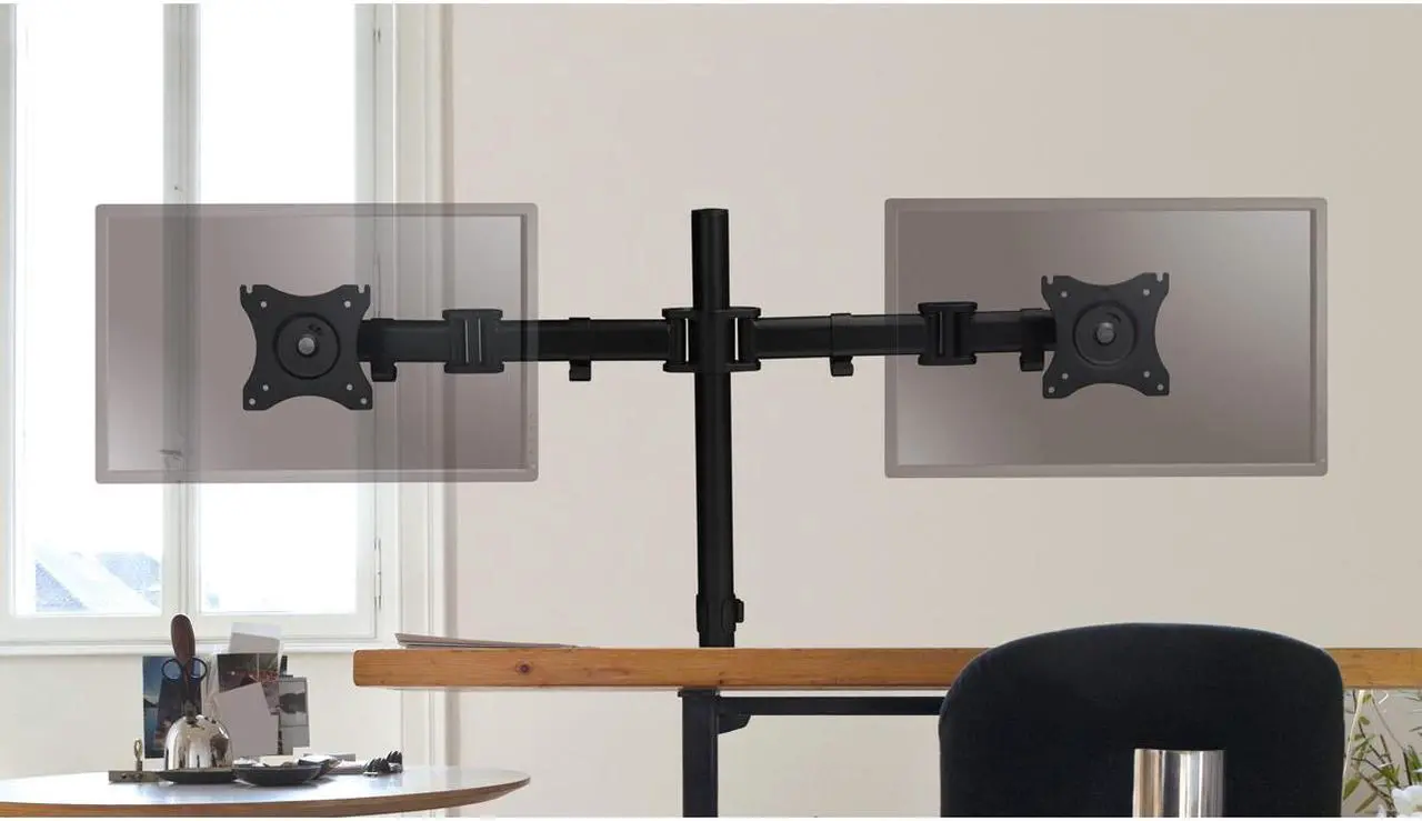 Alt view image 4 of 11 - SIIG Dual Monitor Articulating Desk Mount 13" to 27" CEMT1822S1