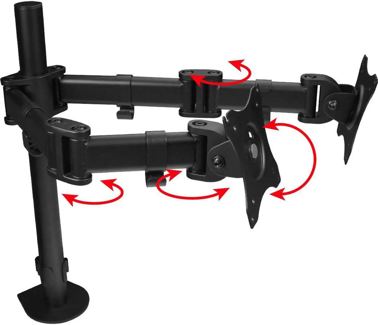 Alt view image 5 of 11 - SIIG Dual Monitor Articulating Desk Mount 13" to 27" CEMT1822S1