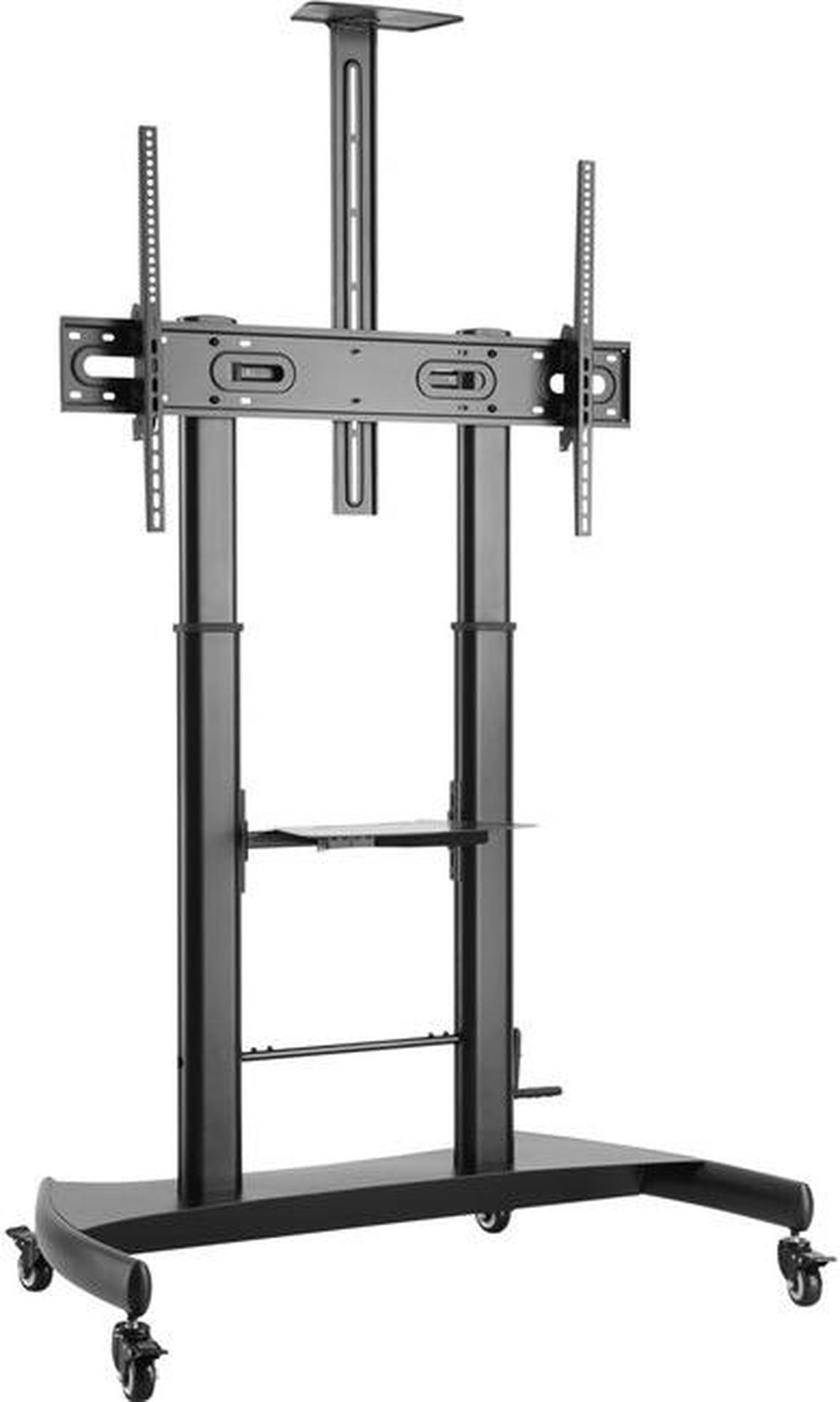 V7 TVCART2 Pro Height Adjustable TV Cart - Up to 100" Screen Support - 220 lb Load Capacity - Matte Black