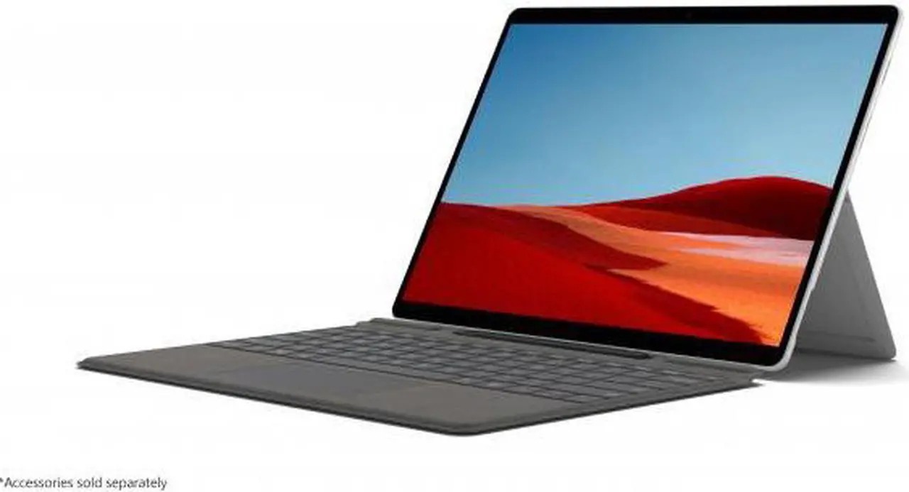 Main image of Microsoft Surface Pro X 13" Microsoft SQ2 16GB RAM 256GB SSD WiFi + 4G LTE Platinum - Microsoft SQ2 Processor - Qualcomm Snapdragon X24 LTE modem - Laptop, tablet, or studio mode - Microsoft SQ2