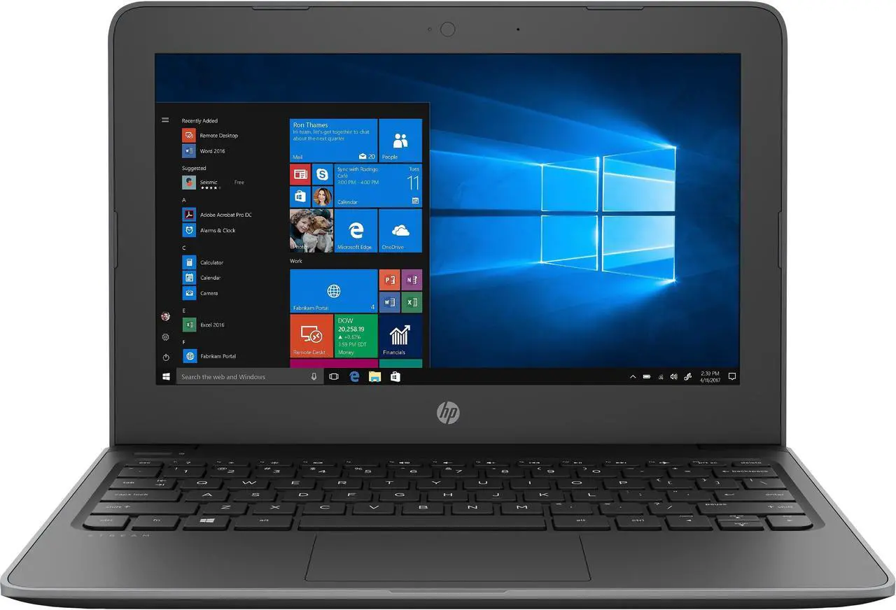 Alt view image 7 of 15 - HP Laptop Stream Intel Celeron N4000 4GB Memory 128 GB SSD Intel UHD Graphics 600 11.6" Non-Touch Screen Windows 10 Pro 5VD62UT#ABA
