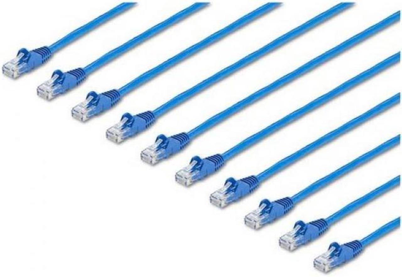 10PK 1FT CAT6 BLUE SNAGLESS