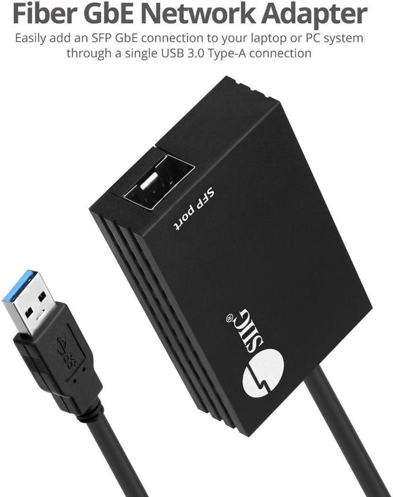 Alt view image 2 of 9 - SIIG USB 3.0 to SFP Gigabit Ethernet Adapter JUNE0B11S1