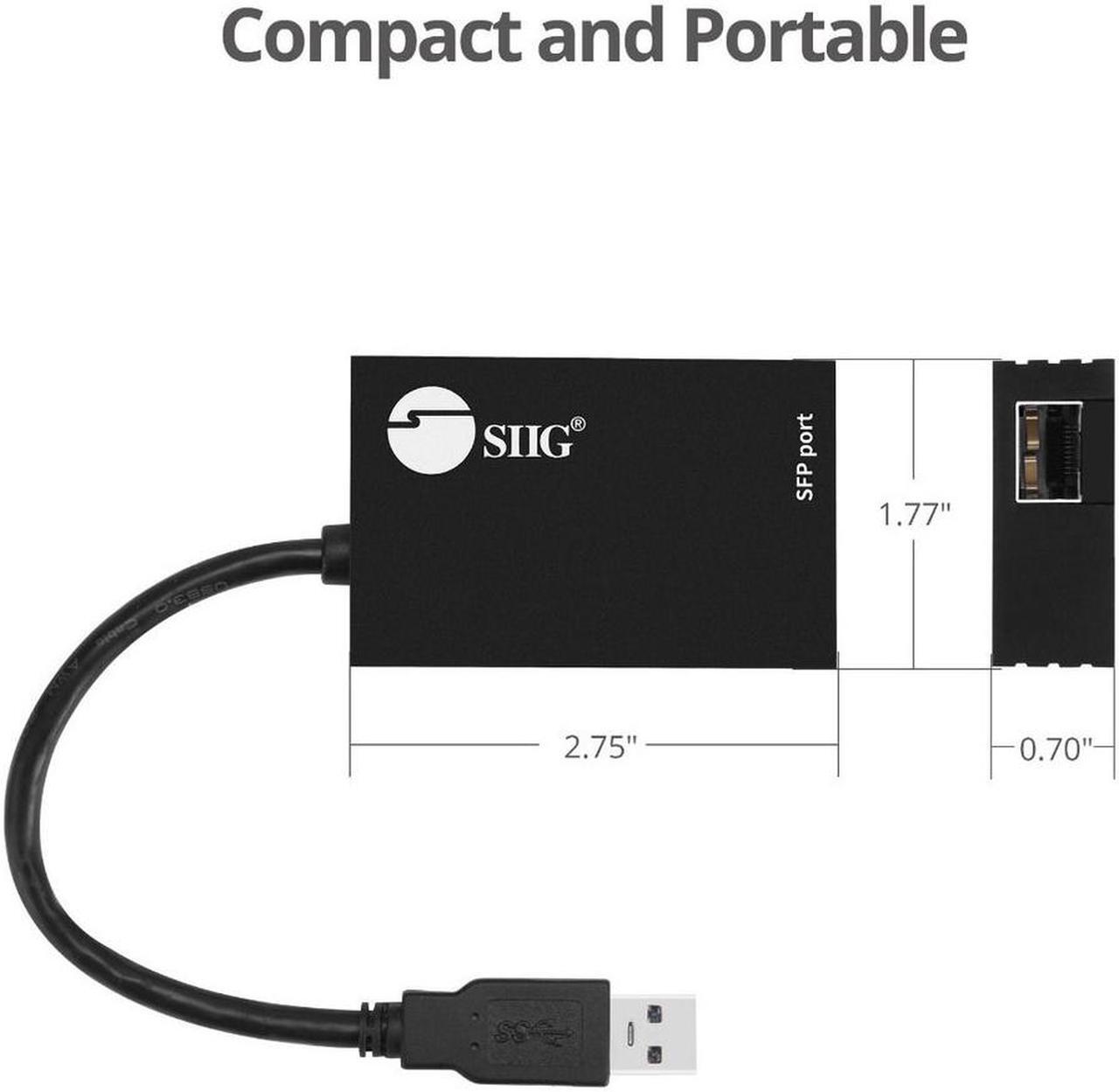 Alt view image 7 of 9 - SIIG USB 3.0 to SFP Gigabit Ethernet Adapter JUNE0B11S1
