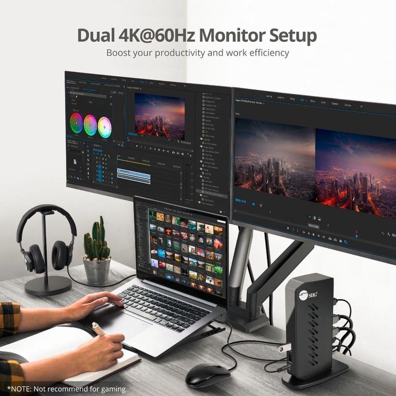 Alt view image 4 of 17 - SIIG AC JUDK0H11S1 Universal Hybrid Dual 4K Video Docking Station TypeC TB3