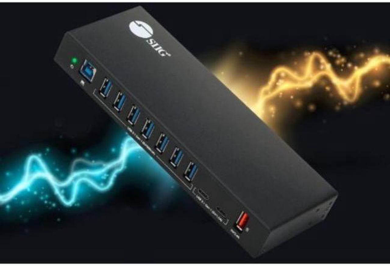Alt view image 3 of 17 - SIIG AC IDUS0811S1 10PT Industrial USB Gen 1 Hub w Dual USBC  65W Charging