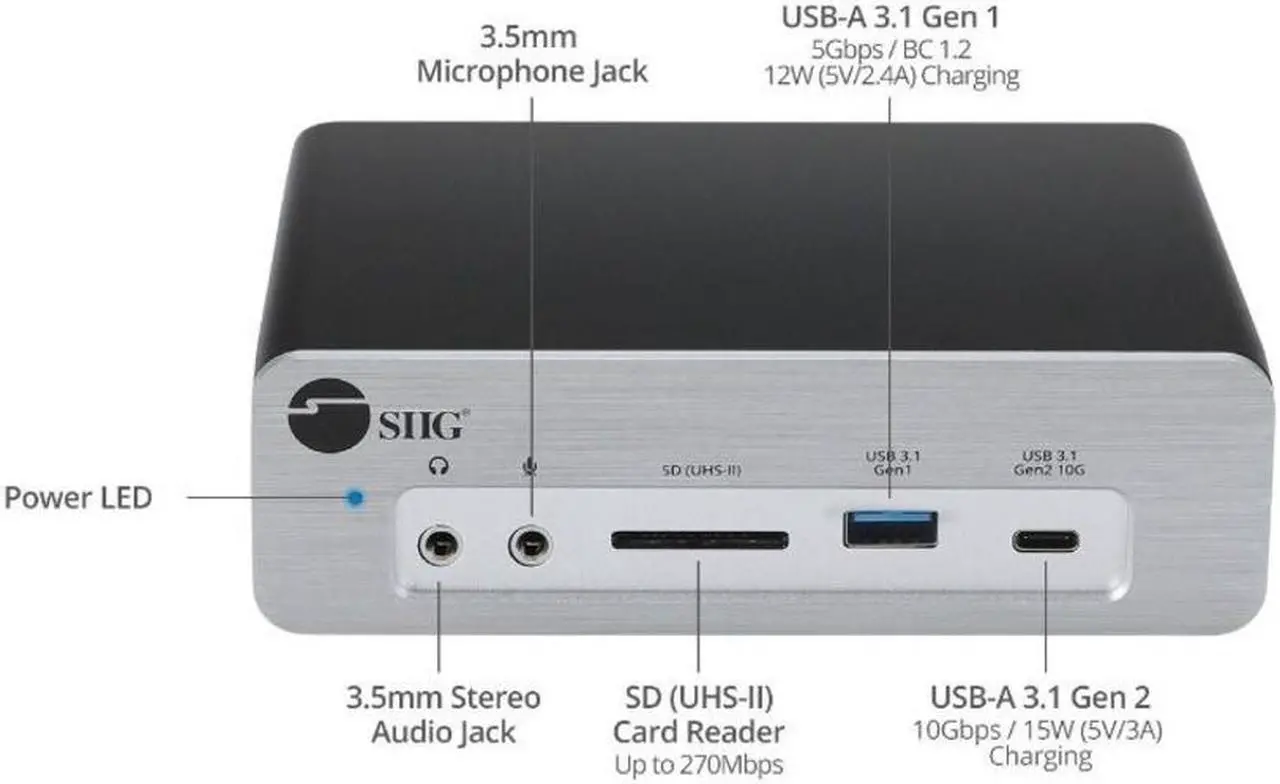 Alt view image 5 of 19 - SIIG AC JUDK0K11S1 Thunderbolt3 DP14 Docking Station w Dual M2 NVMe SSDPD