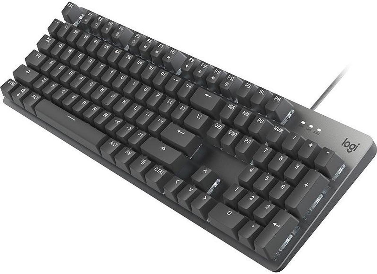 Logitech K845 Mechanical Illuminated Keyboard, Strong Adjustable Tilt Legs, Full Size, Aluminum Top Case, 104 Keys, USB Corded, Windows (TTC Red Switches)