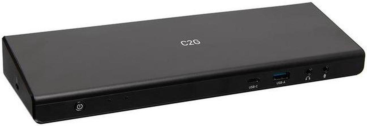 C2G Black C2G54535 USB-C 14-in-1 Triple Display Docking Station with HDMI, DisplayPort, Ethernet, USB, 3.5mm Audio and Power Delivery up to 85W - 4K 30Hz (TAA Compliant)