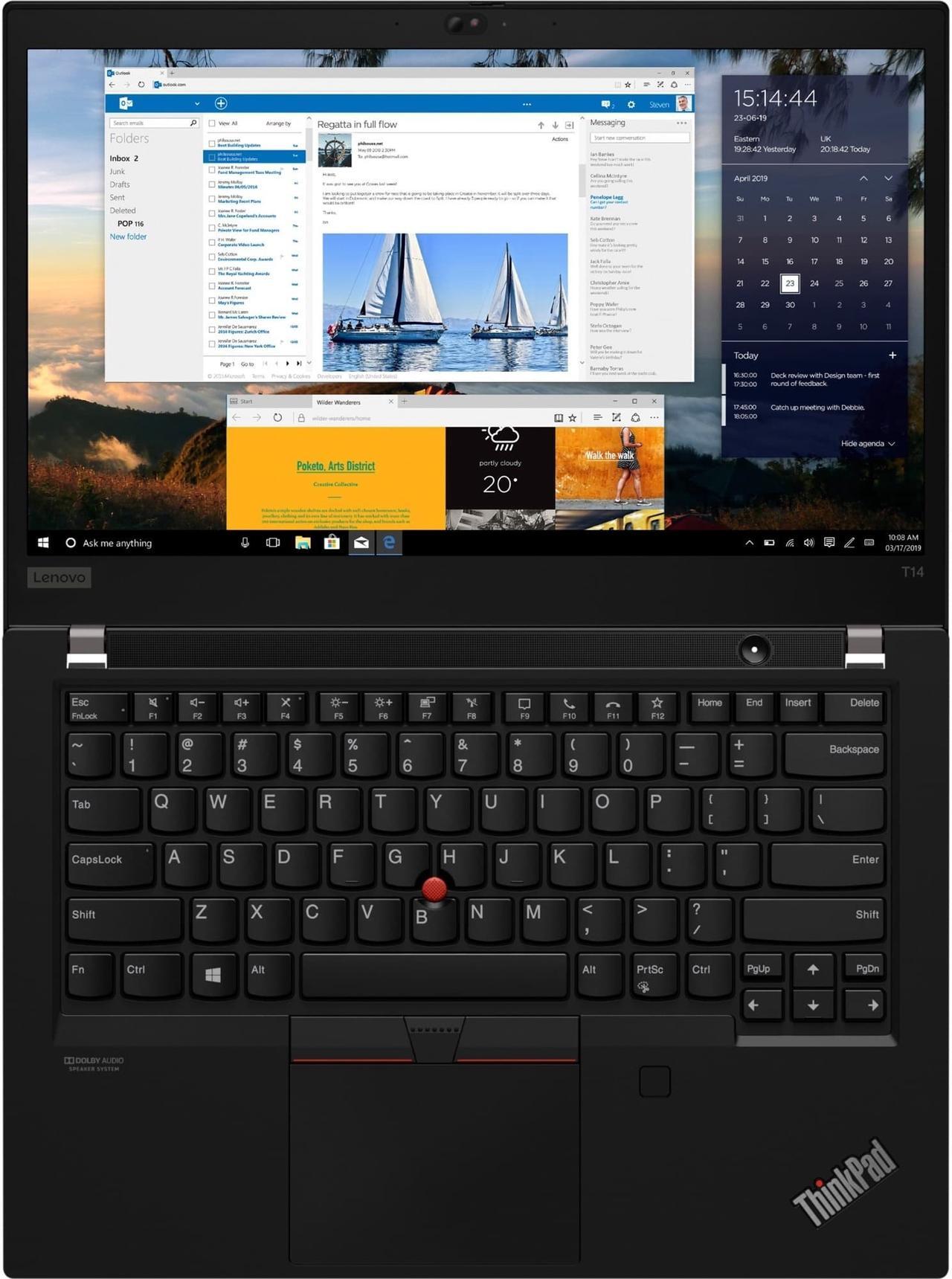 Alt view image 5 of 15 - Lenovo Laptop ThinkPad T14 Gen 1 (Intel) 20S0003MUS Intel Core i7 10th Gen 10610U (1.80 GHz) 16 GB Memory 512 GB PCIe SSD Intel UHD Graphics 14" IPS 1920 x 1080 Windows 10 Pro 64-bit