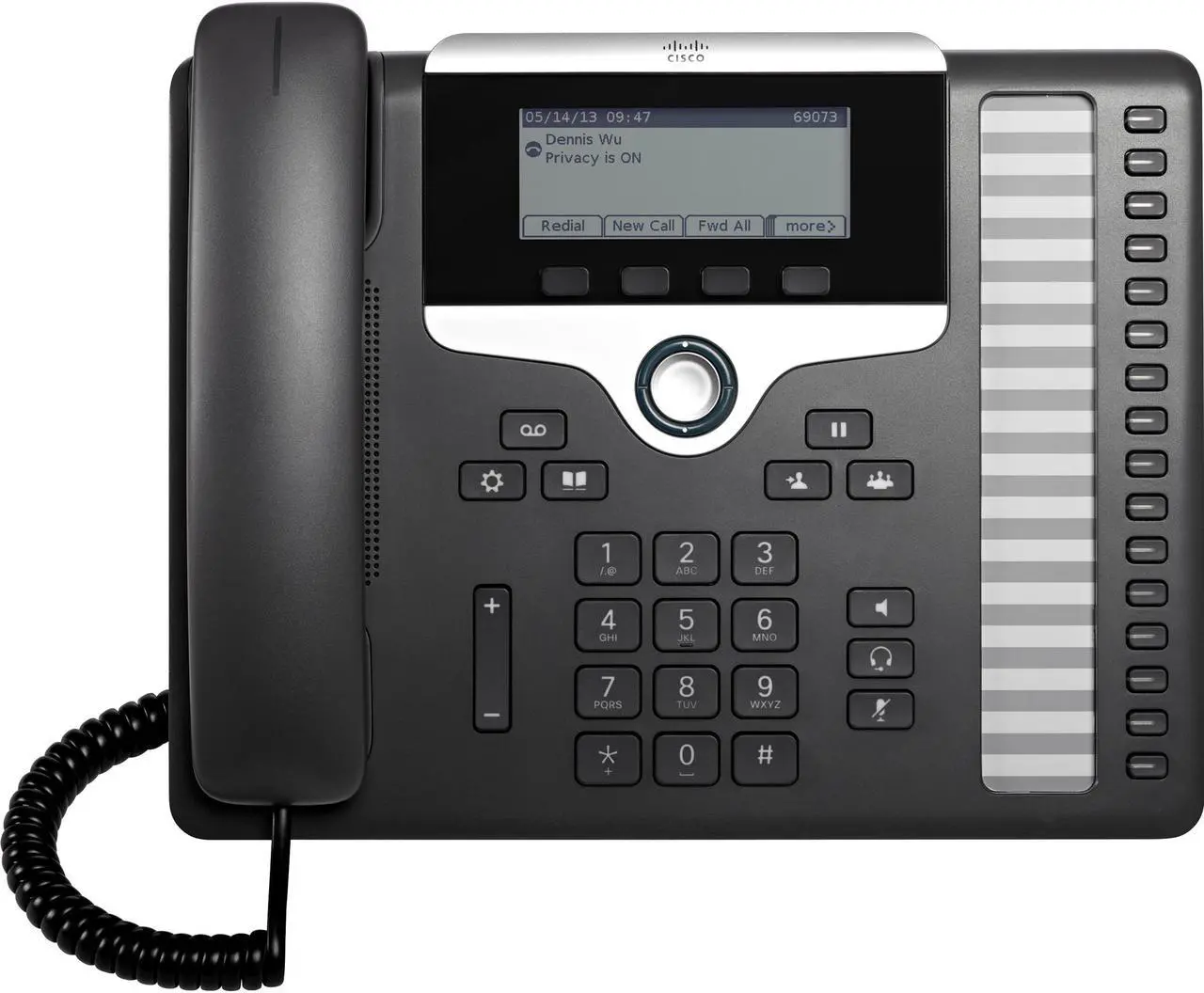 Alt view image 6 of 9 - Cisco 7861 IP Phone - Wall Mountable, Desktop - Charcoal - VoIP - Caller ID - Speakerphone - 2 x -