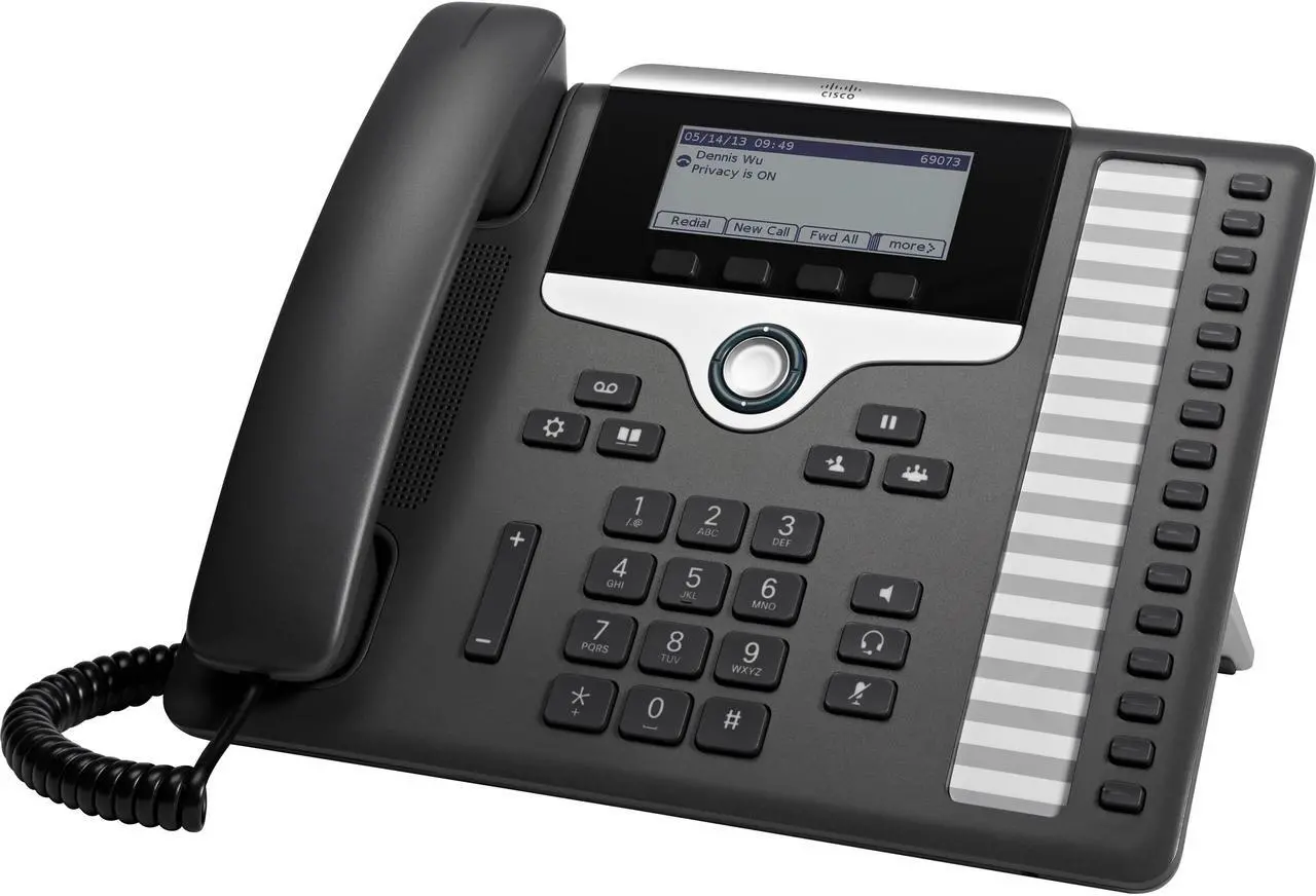 Alt view image 8 of 9 - Cisco 7861 IP Phone - Wall Mountable, Desktop - Charcoal - VoIP - Caller ID - Speakerphone - 2 x -