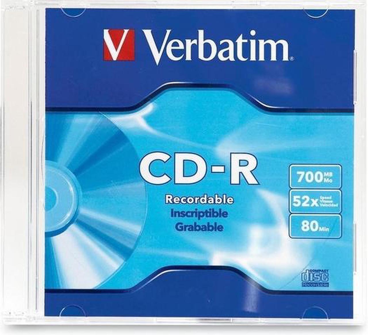 Alt view image 8 of 9 - Verbatim 700MB 52X CD-R Single Slim Jewel Case Disc Model 94776