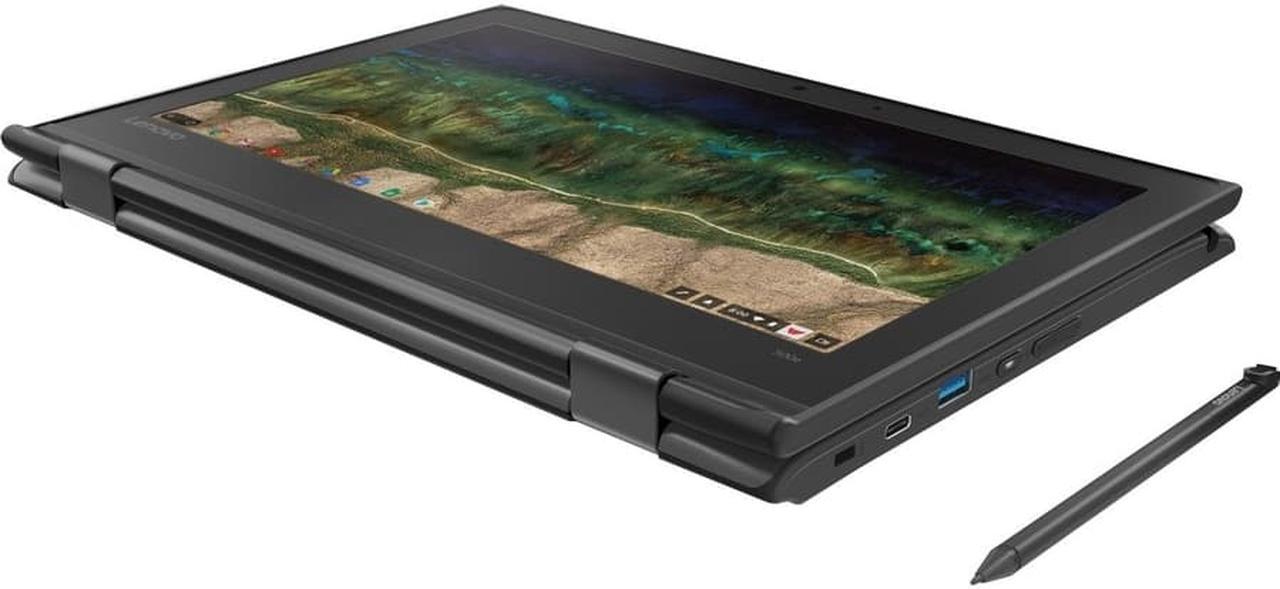 Alt view image 7 of 11 - Lenovo 500e Chromebook 2nd Gen 81MC004WUS 11.6" Touchscreen 2 in 1 Chromebook - HD - 1366 x 768 - Intel Celeron N4120 Quad-core (4 Core) 1.10 GHz - 4 GB RAM - 32 GB Flash Memory - Gray