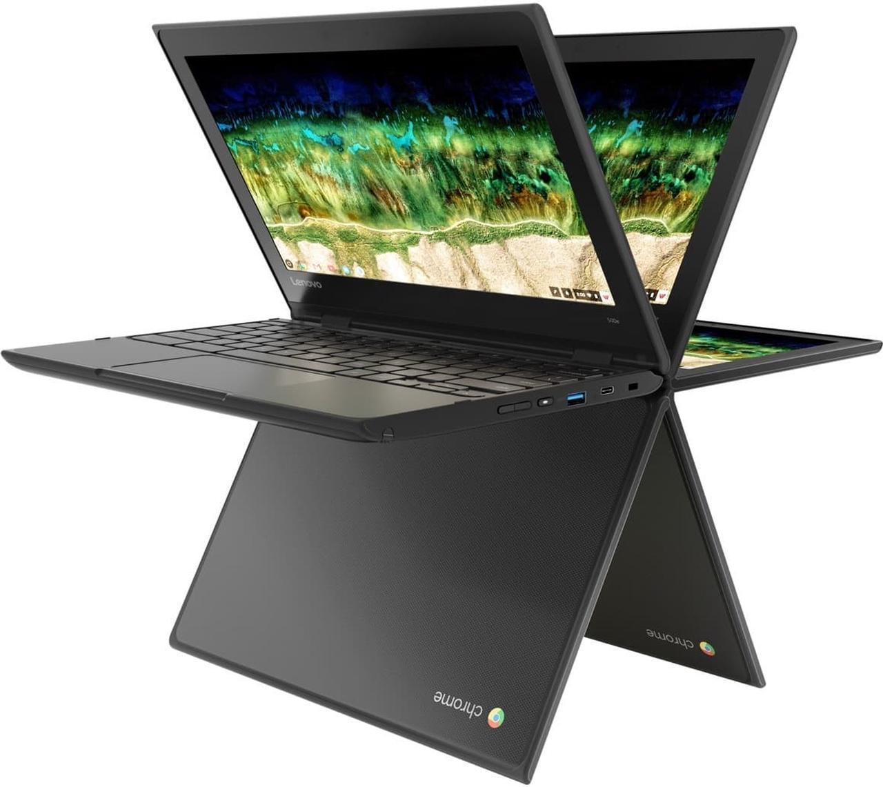 Alt view image 6 of 11 - Lenovo 500e Chromebook 2nd Gen 81MC004WUS 11.6" Touchscreen 2 in 1 Chromebook - HD - 1366 x 768 - Intel Celeron N4120 Quad-core (4 Core) 1.10 GHz - 4 GB RAM - 32 GB Flash Memory - Gray