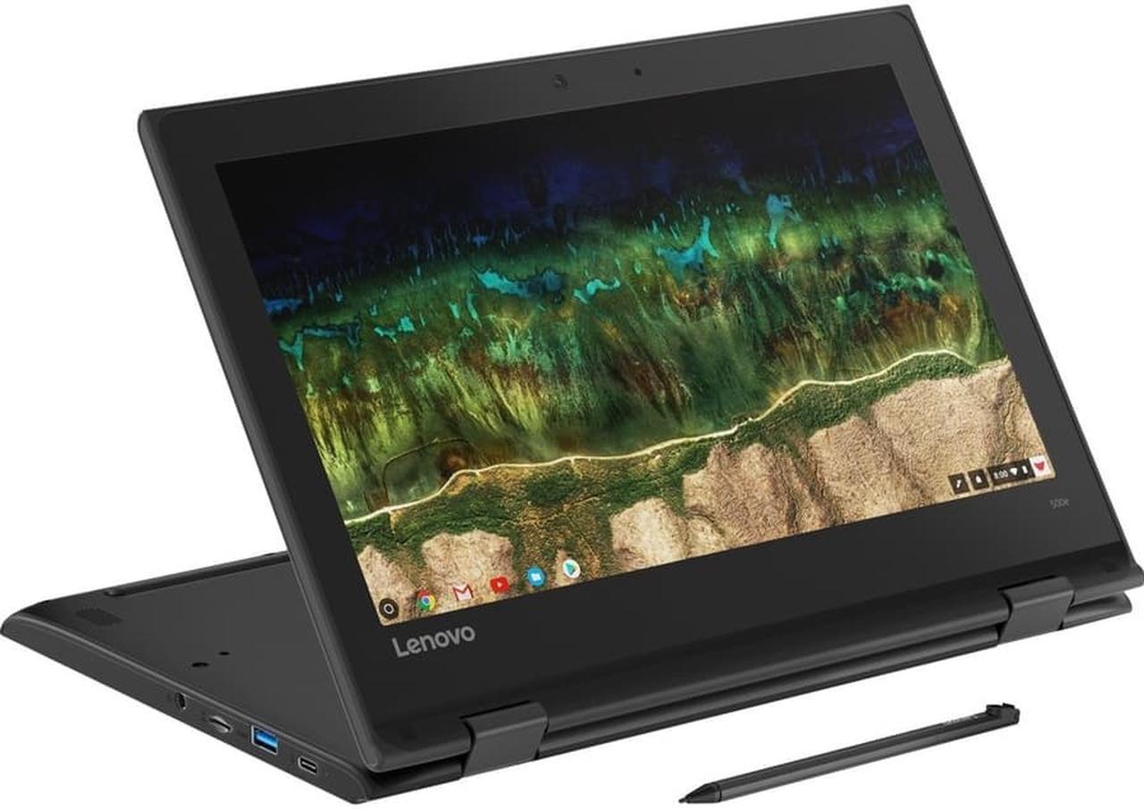 Alt view image 5 of 11 - Lenovo 500e Chromebook 2nd Gen 81MC004WUS 11.6" Touchscreen 2 in 1 Chromebook - HD - 1366 x 768 - Intel Celeron N4120 Quad-core (4 Core) 1.10 GHz - 4 GB RAM - 32 GB Flash Memory - Gray