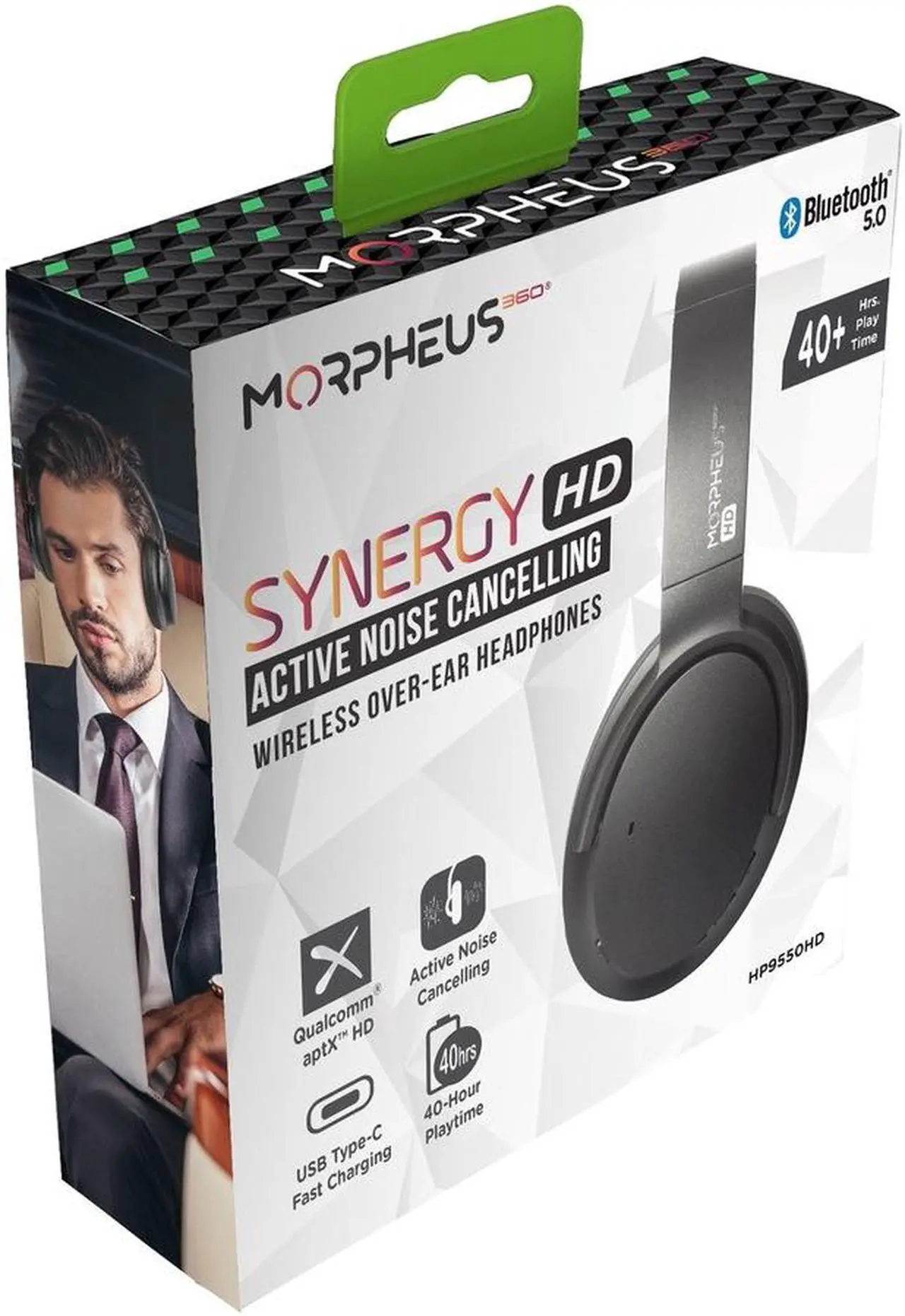 Alt view image 7 of 17 - Morpheus 360 Synergy HD Wireless Noise Cancelling Headphones Bluetooth Headset with Microphone HP9550HD
