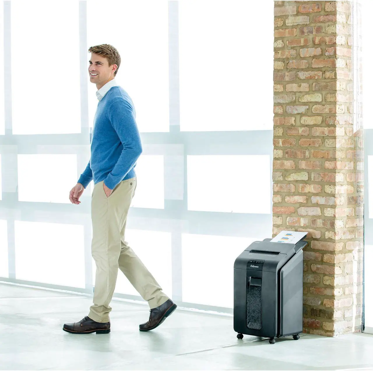 Alt view image 7 of 20 - Fellowes Auto Feed Micro-Cut Shredder, 100 Auto/10 Manual Sheet Capacity 4629001