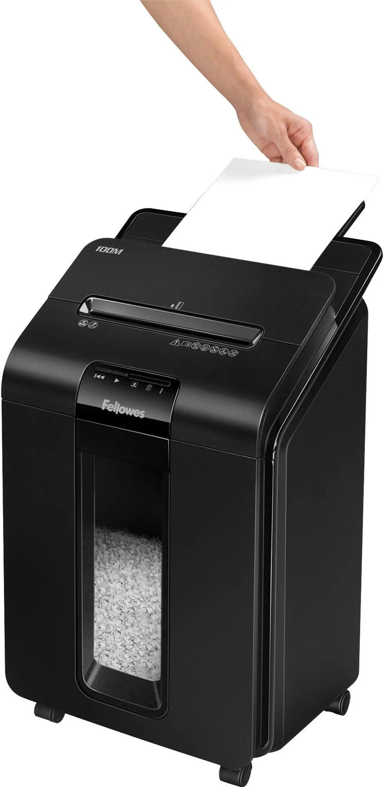 Alt view image 9 of 20 - Fellowes Auto Feed Micro-Cut Shredder, 100 Auto/10 Manual Sheet Capacity 4629001