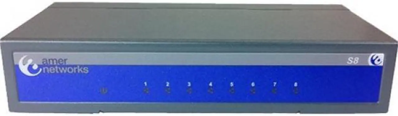 Alt view image 8 of 8 - Amer S8 8 Port 10/100 Mbps Ethernet Switch