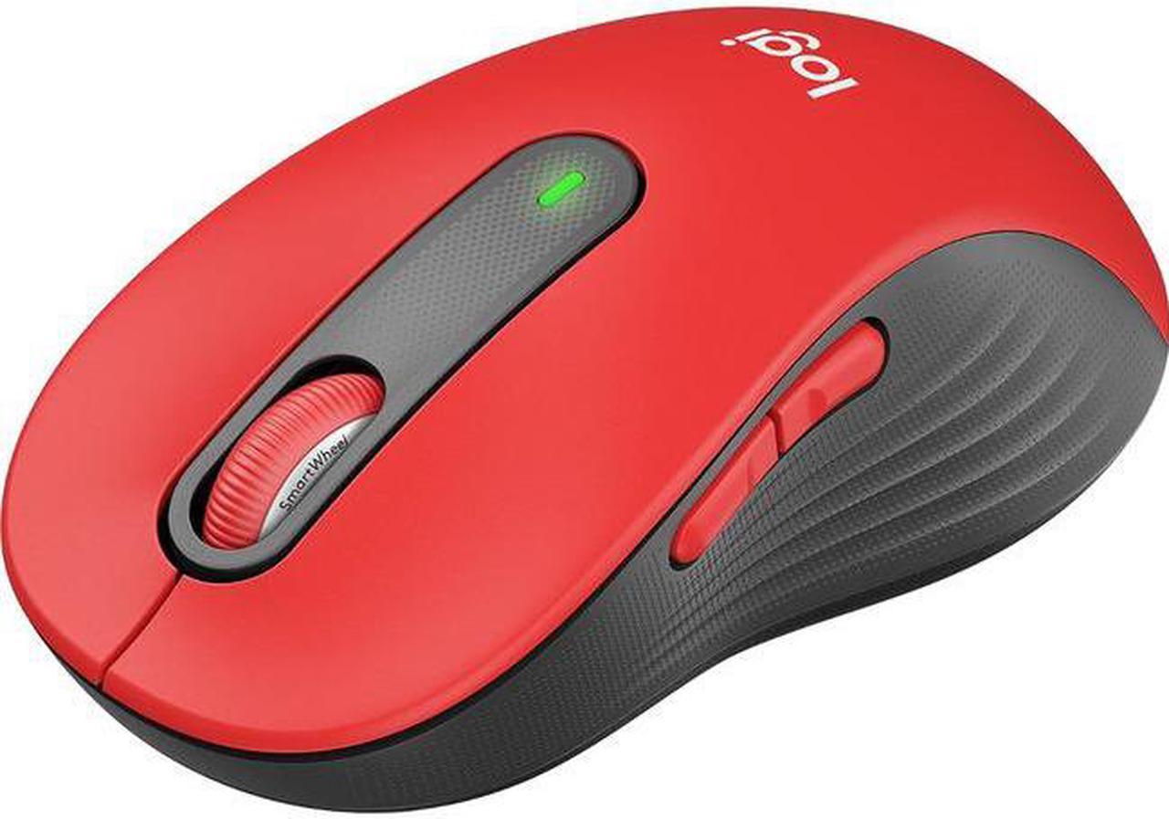 Logitech Signature M650 L Mouse - Optical - Wireless - Bluetooth/Radio Frequency - Red - USB - 2000 dpi - Scroll Wheel - 5 Button(s) - 5 Programmable Button(s) - Large Hand/Palm Size