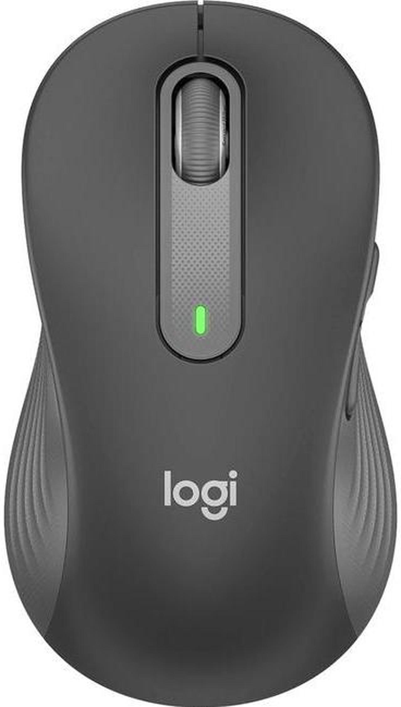 Logitech Signature M650 L LEFT Mouse - Optical - Wireless - Bluetooth/Radio Frequency - Graphite - USB - 2000 dpi - Scroll Wheel - 5 Button(s) - 5 Programmable Button(s) - Large Hand/Palm Size - Left-