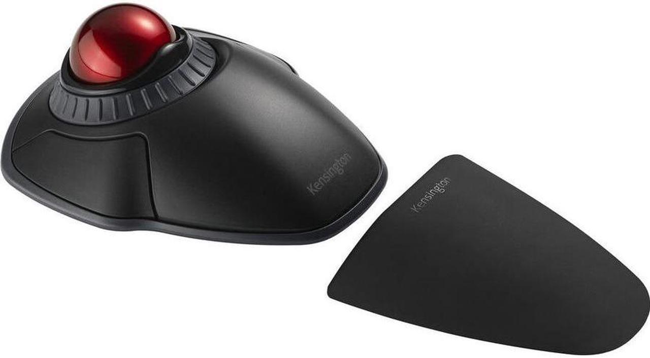 Alt view image 3 of 20 - Kensington Orbit Wireless Trackball with Scroll Ring - Black - Optical - Wireless - Bluetooth - 2.40 GHz - Black, Red - 1600 dpi - Scroll Ring, Scroll Ball - Symmetrical