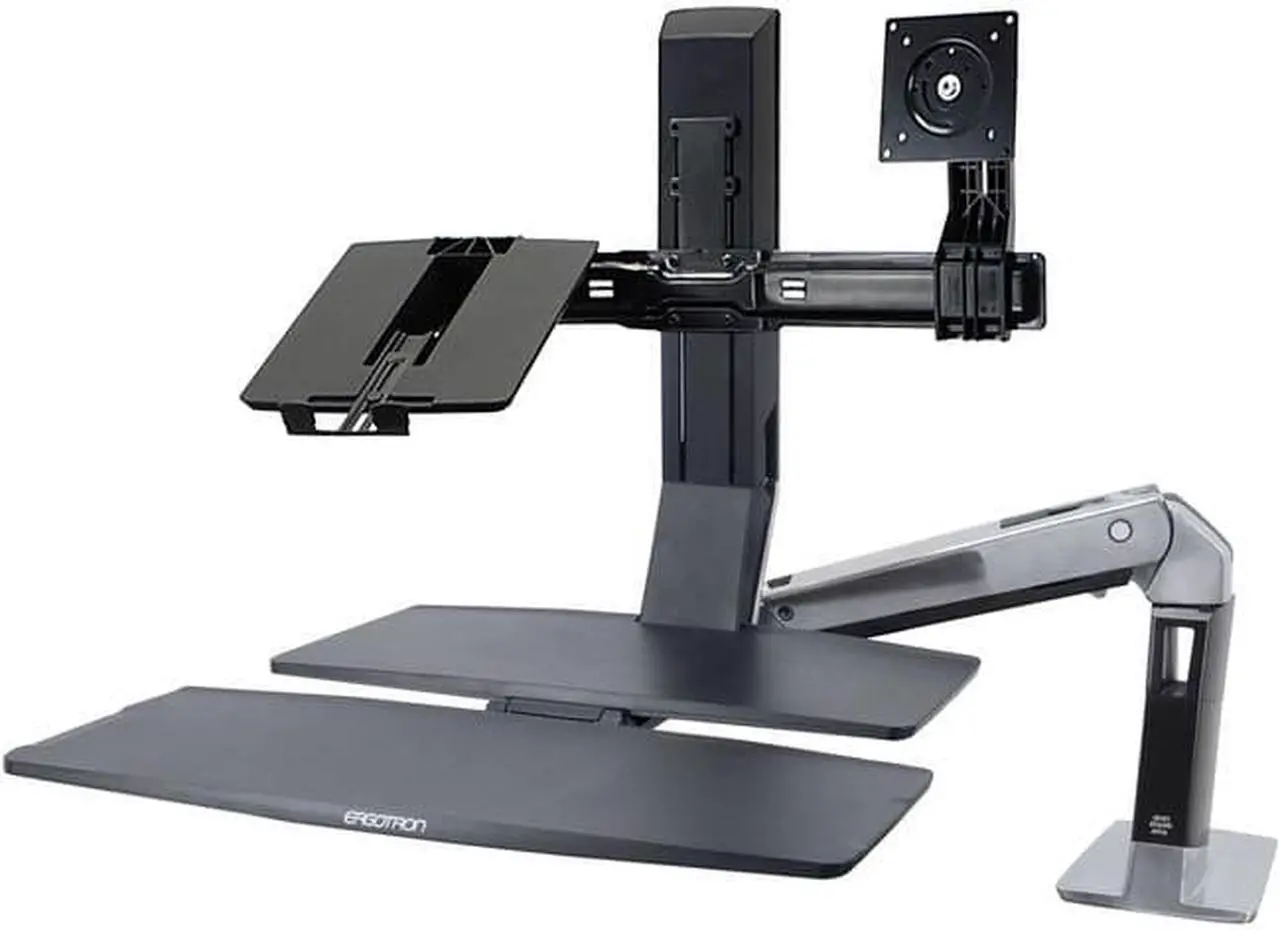Alt view image 6 of 10 - ERGOTRON WORKFIT CONVERSION KIT: DUAL TO LCD & LAPTOP (BLACK).CONVERTS A WORKFIT