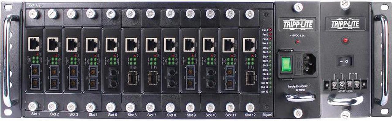 Alt view image 7 of 9 - Tripp Lite 3U 12-Slot Media Converter Chassis Select N784-H N785-H N785CH12