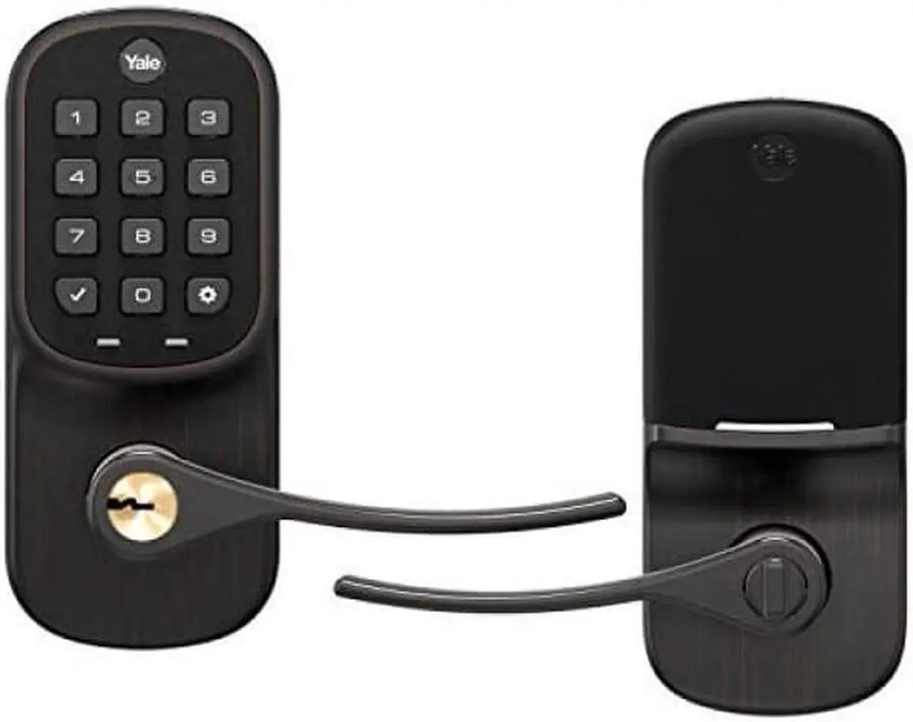 Alt view image 3 of 5 - Yale Assure Lever, Touchscreen Keypad Door Lever (for doors with no deadbolt) - Keyless entry with pin code unlocking and one-touch or Auto-Locking - Oil Rubbed Bronze