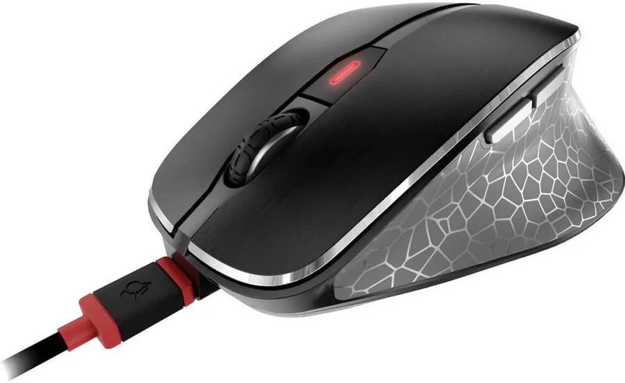 Alt view image 9 of 16 - CHERRY MW 8C ERGO Rechargeable Wireless Mouse - Optical - Wireless - Bluetooth/Radio Frequency - 2.48 GHz - Yes - Black - USB - 3200 dpi - Scroll Wheel - 6 Button(s) - Medium/Large Hand/Palm Size - Ri