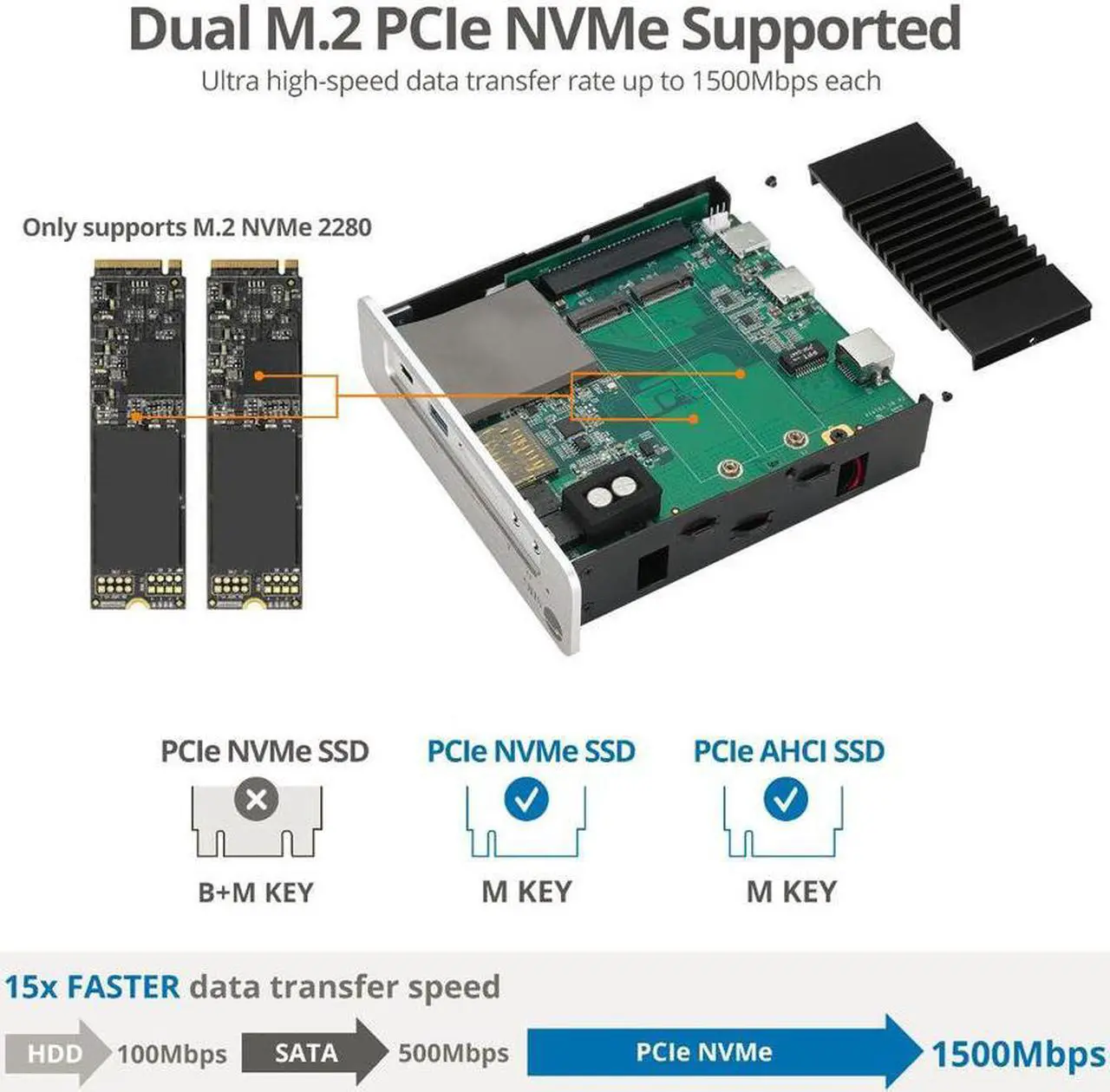 Alt view image 15 of 19 - SIIG AC JUDK0K11S1 Thunderbolt3 DP14 Docking Station w Dual M2 NVMe SSDPD