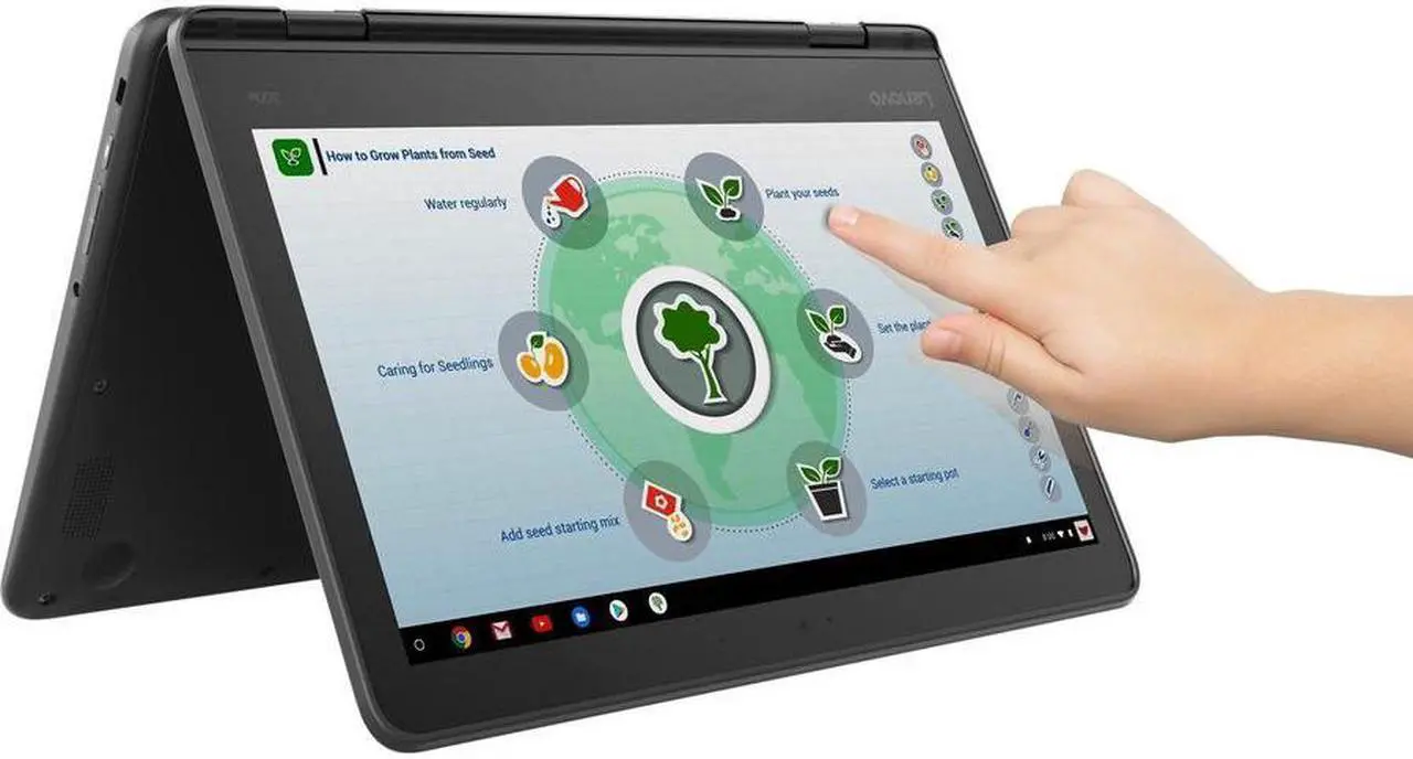 Alt view image 8 of 17 - Lenovo 300e Chromebook 2nd Gen 81MB006RUS 11.6" Touchscreen Chromebook - HD - 1366 x 768 - Intel Celeron N4120 Quad-core (4 Core) 1.10 GHz - 8 GB RAM - 64 GB Flash Memory - Black - Chrome OS - In
