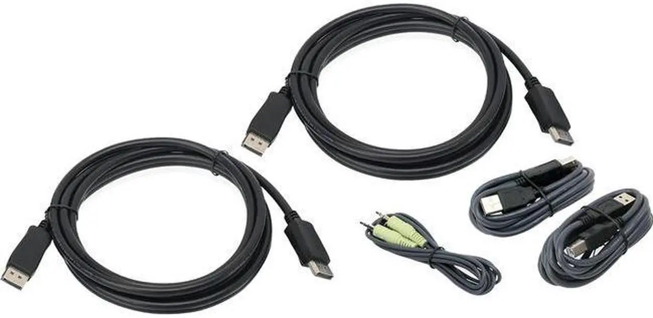 Alt view image 7 of 10 - IOGEAR G2L9203UTAA3 10 ft. Dual View DisplayPort, USB KVM Cable Kit with Audio (TAA)