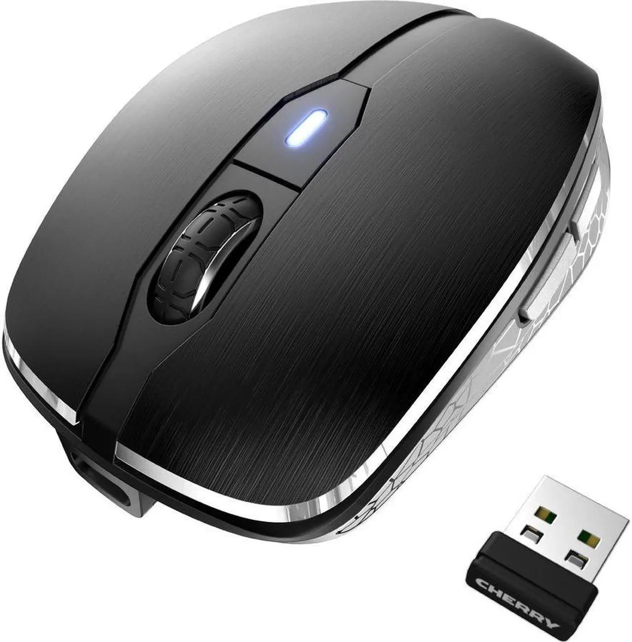 Alt view image 4 of 14 - CHERRY MW 8C ADVANCED Rechargeable Wireless Mouse - Laser - Wireless - Bluetooth - 2.40 GHz - Yes - Black - USB - 3200 dpi - Scroll Wheel - 6 Button(s) - Symmetrical