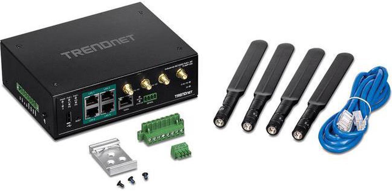 Alt view image 9 of 20 - TRENDnet TI-WP100, Industrial AC1200 Wireless Gigabit PoE+ Router