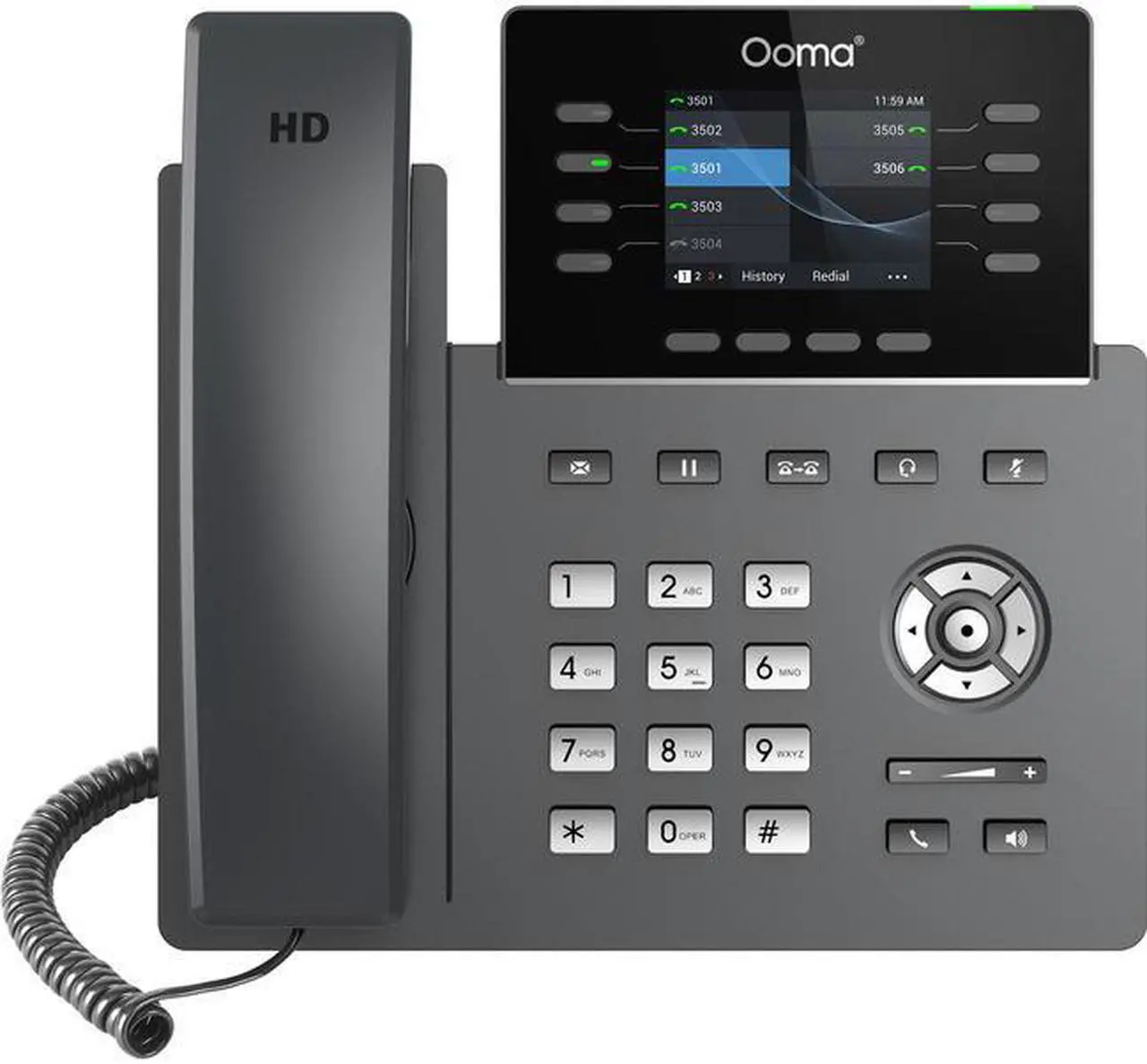 Alt view image 2 of 6 - ooma office 2624w wi-fi business ip desk phone. works with ooma office cloud-based voip phone service with virtual receptionist, desktop app, video conferencing and call recording.