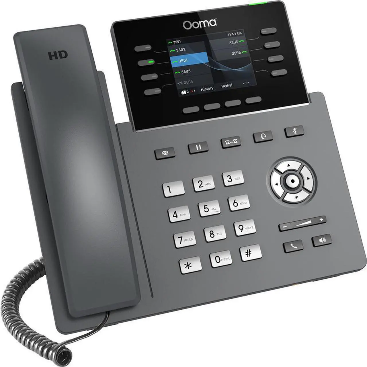 Alt view image 3 of 6 - ooma office 2624w wi-fi business ip desk phone. works with ooma office cloud-based voip phone service with virtual receptionist, desktop app, video conferencing and call recording.