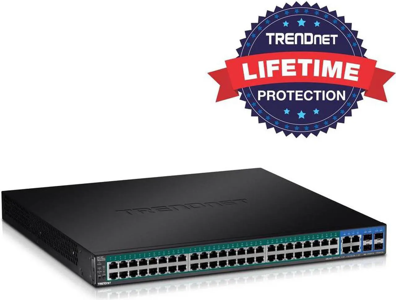 Alt view image 13 of 20 - TRENDnet 52-Port Gigabit Web Smart PoE+ Switch, 48 Gigabit PoE+ Ports, 4 Shared Gigabit Ports (RJ-45 Or SFP), 370W PoE Power Budget, 104Gbps Switching Capacity, Lifetime Protection, Black, TPE-5240WS