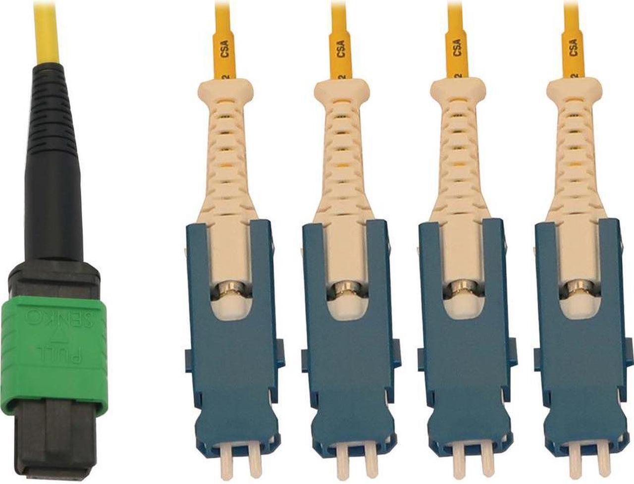 Alt view image 4 of 11 - Tripp Lite N390-01M-4S-AP Fiber Optic Network Cable - 3.28 ft Fiber Optic Network Cable for Network Device, Patch Panel, Switch, Transceiver - First End: 1 x MTP/MPO APC Female Network - Second End: 8
