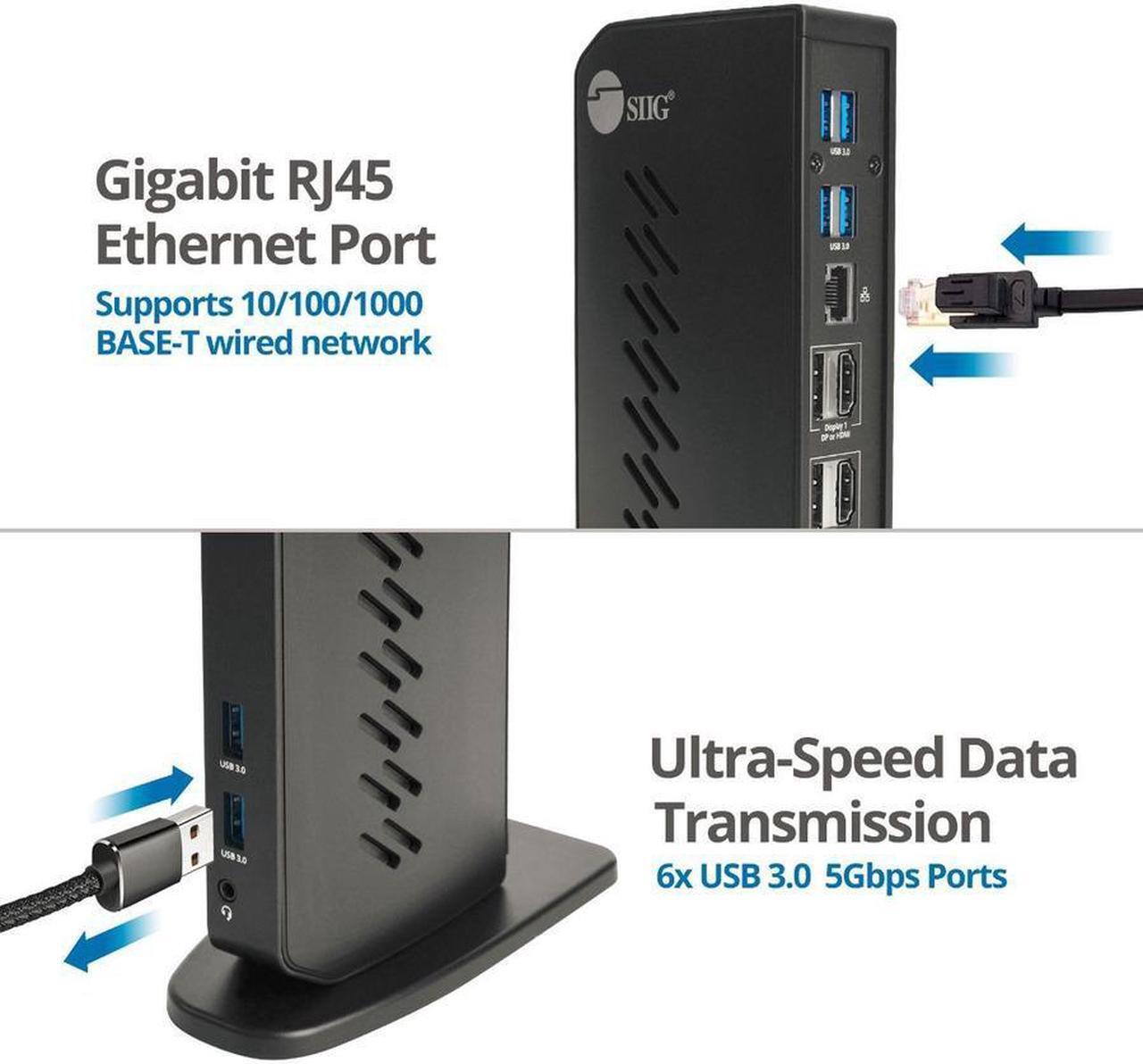 Alt view image 14 of 17 - SIIG AC JUDK0H11S1 Universal Hybrid Dual 4K Video Docking Station TypeC TB3